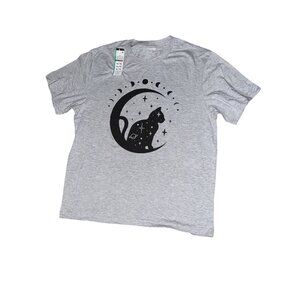 Graphic Gray Cat Moon Phases T-Shirt XL Celebrate It 60% Cotton 40% Polyester Ad